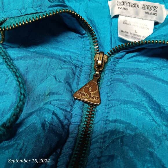 Vintage‎ Euro Joy Windbreaker Lightweight Jacket Women Large Blue - Picture 2 of 8